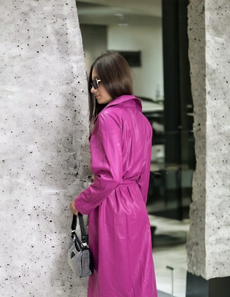 Koženkový kabát QUINN Pink