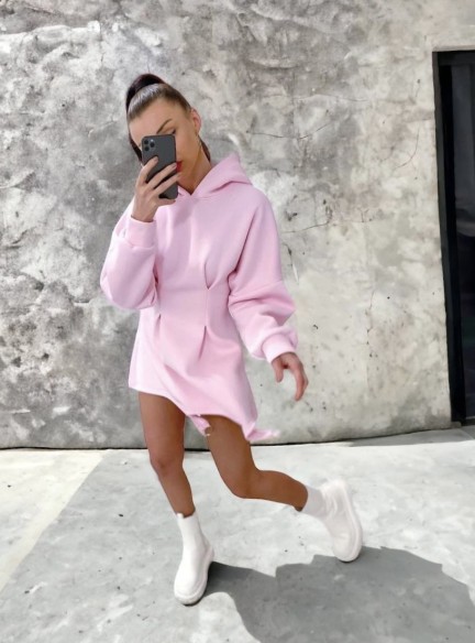 Teplákové šaty LUCY Pink