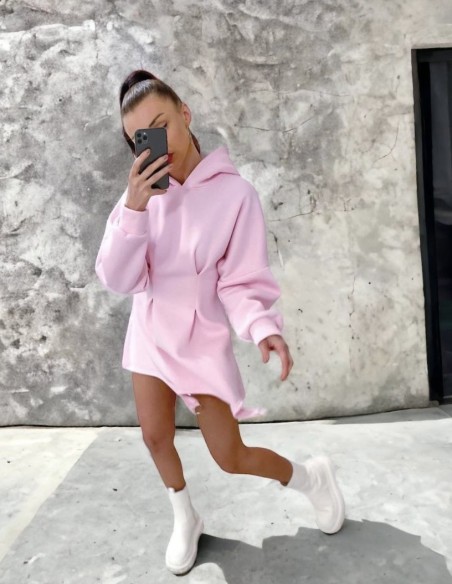 Teplákové šaty LUCY Pink