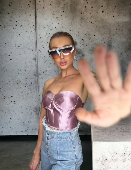 Saténový top WANDA pink