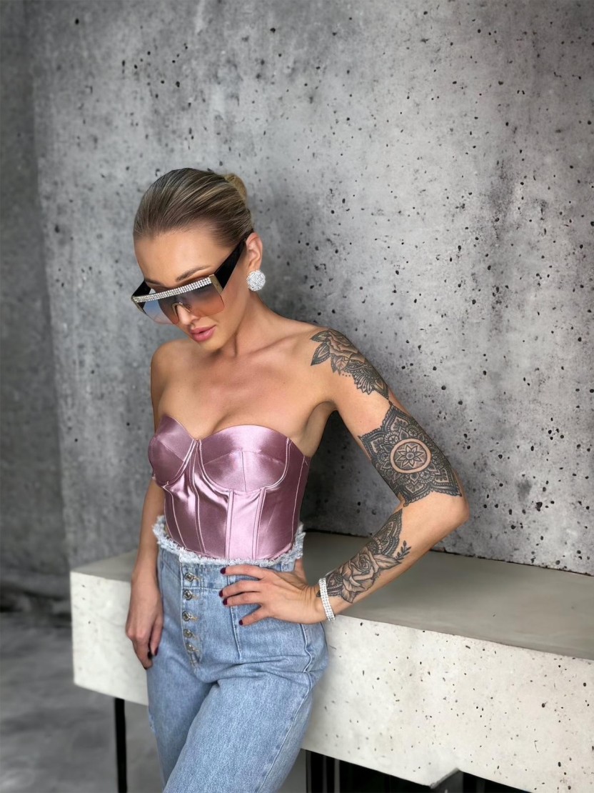 Saténový top WANDA pink