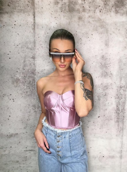 Saténový top WANDA pink 2