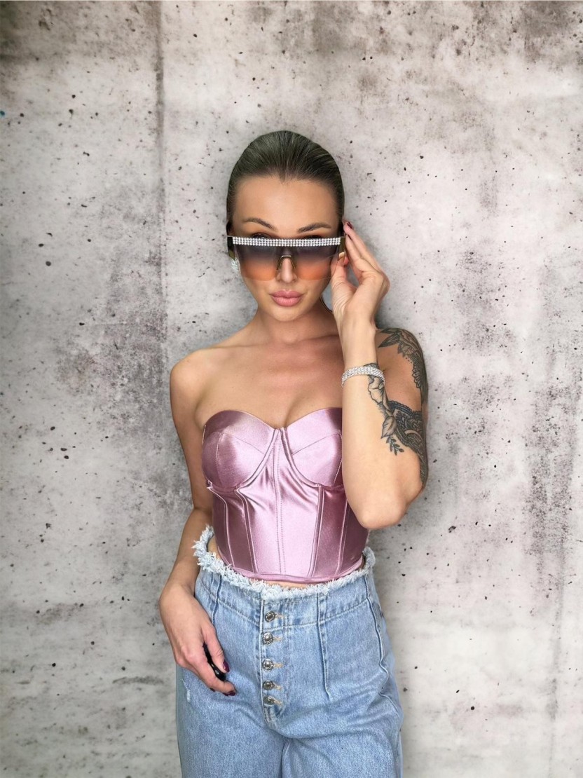 Saténový top WANDA pink