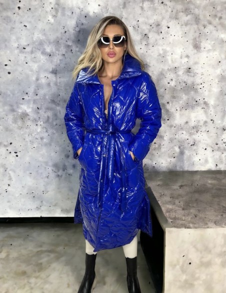 Luxusná maxi bunda GRACE Blue