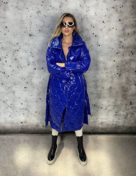 Luxusná maxi bunda GRACE Blue