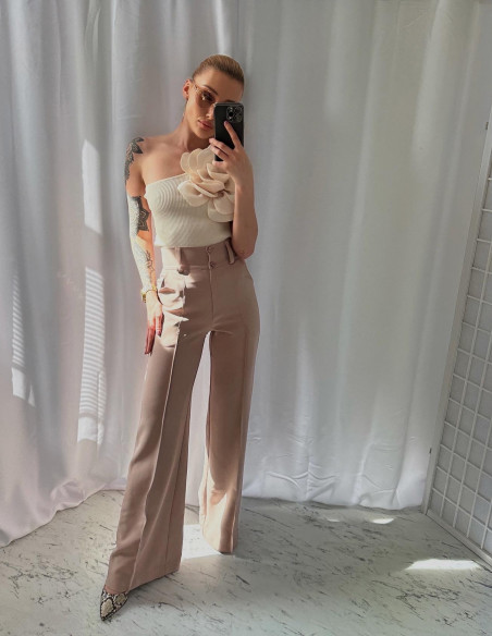 Top FLOWER MAXI beige