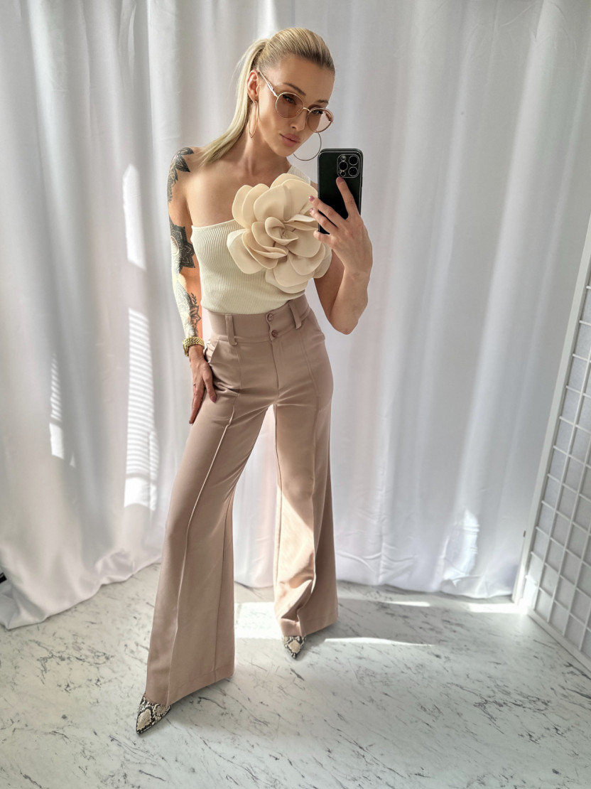 Top FLOWER MAXI beige