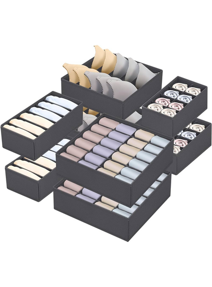 8-dielný set úložných boxov do šatníka ALAMO / Šedá
