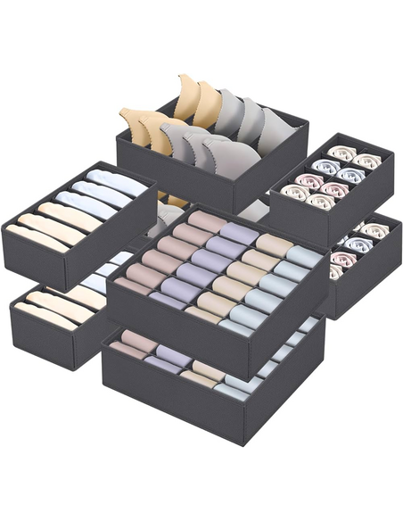 8-dielný set úložných boxov do šatníka ALAMO / Šedá