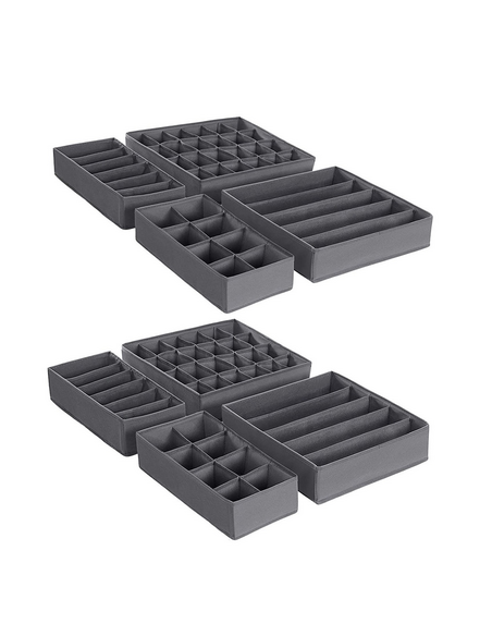 8-dielný set úložných boxov do šatníka ALAMO / Šedá