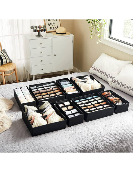 8-dielný set úložných boxov do šatníka ALAMO / Šedá