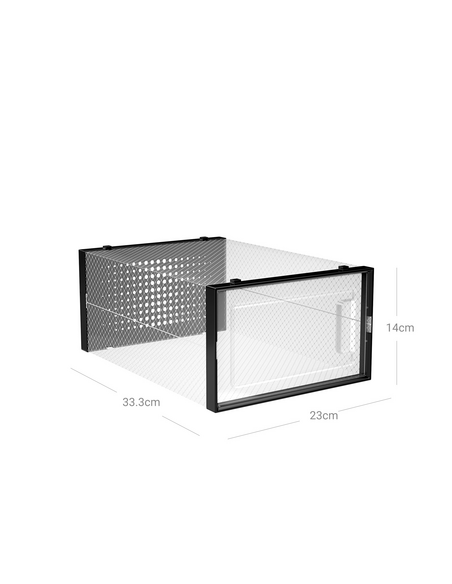 Sada 18ks úložných boxov na topánky AXION / Transparent - čierna