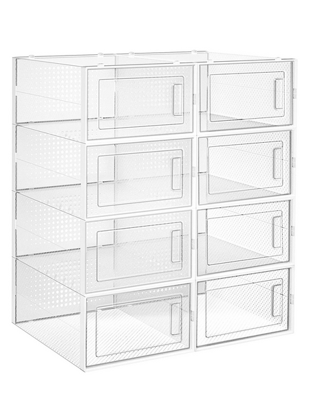 Sada 8ks úložných boxov na topánky AXION / Transparent