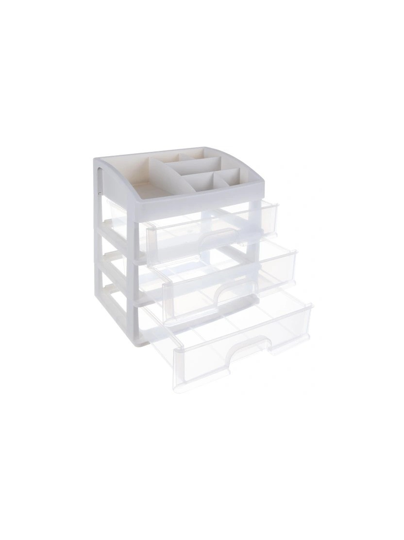 Organizér na kozmetiku CLEAR / Transparent - biela