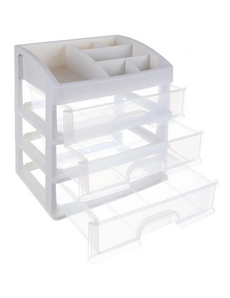 Organizér na kozmetiku CLEAR / Transparent - biela
