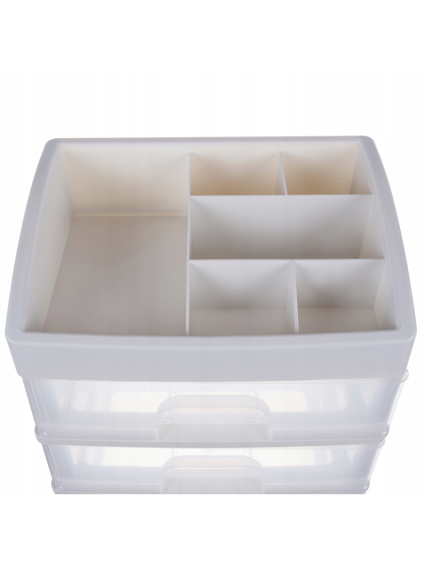 Organizér na kozmetiku CLEAR / Transparent - biela