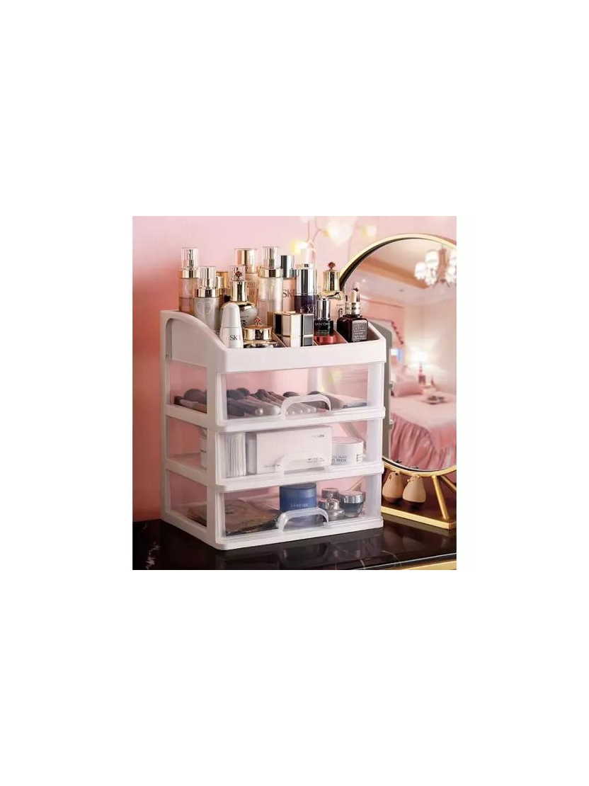 Organizér na kozmetiku CLEAR / Transparent - biela