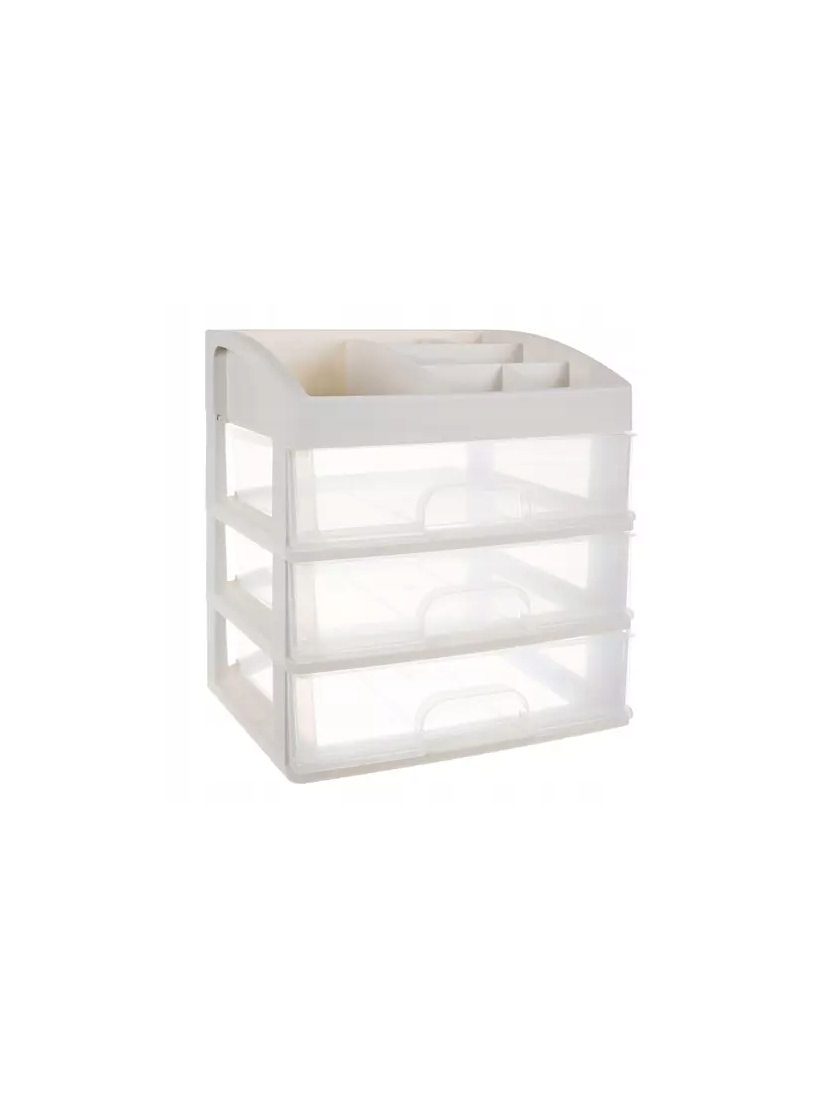 Organizér na kozmetiku CLEAR / Transparent - biela