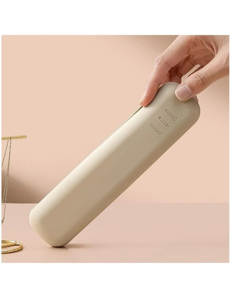 Silikónový box na make-up a kozmetické štetce / Krémová