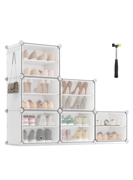 6-dielny úložný box na topánky MODULAR FASHION / Biela