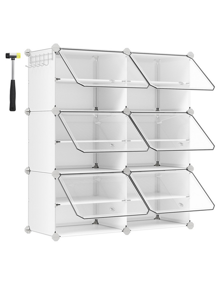 6-dielny úložný box na topánky MODULAR FASHION / Biela