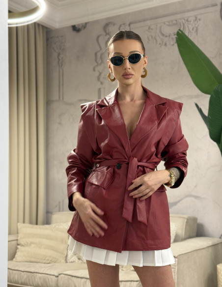Koženkové sako BURGUNDY