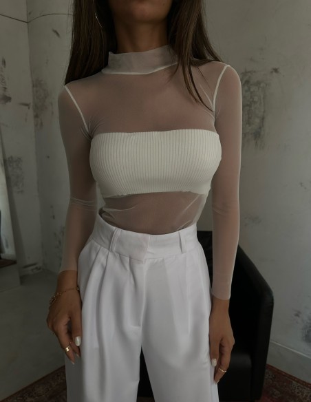 Priesvitný top VICTORIA Biely