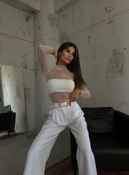 Priesvitný top VICTORIA Biely