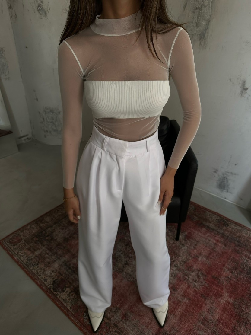 Priesvitný top VICTORIA Biely