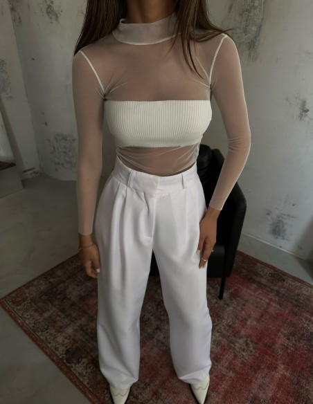 Priesvitný top VICTORIA Biely
