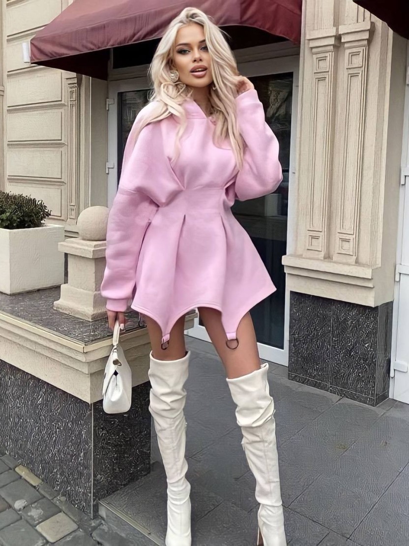 Teplákové šaty LUCY Pink