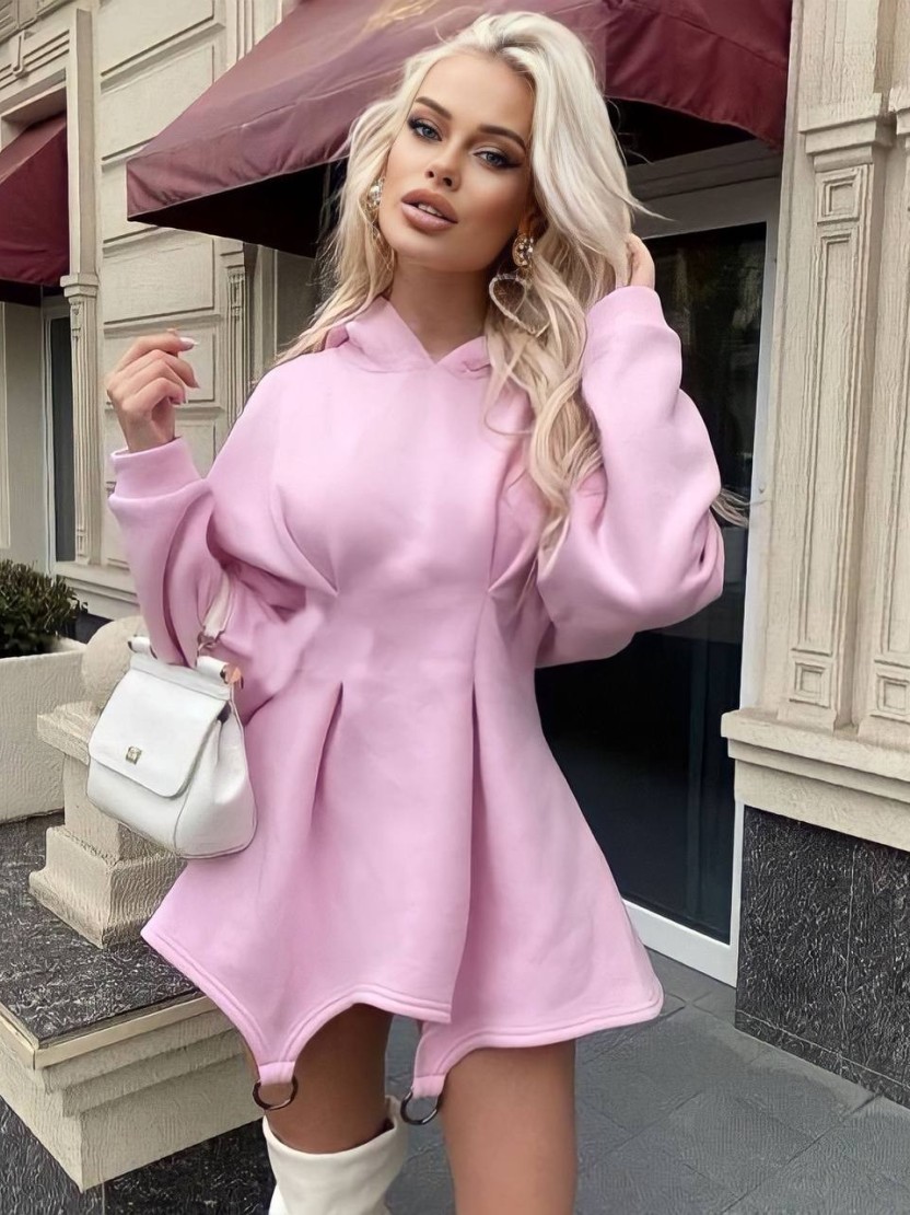 Teplákové šaty LUCY Pink