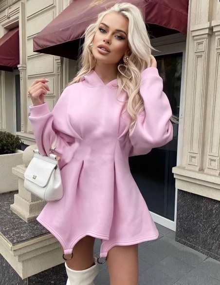 Teplákové šaty LUCY Pink