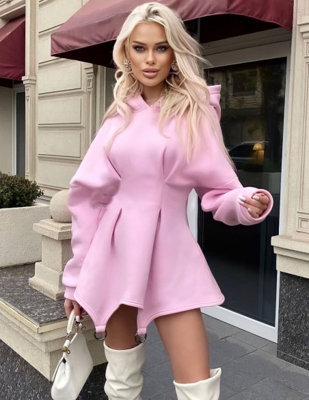 Teplákové šaty LUCY Pink