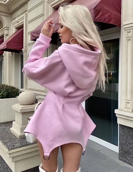 Teplákové šaty LUCY Pink
